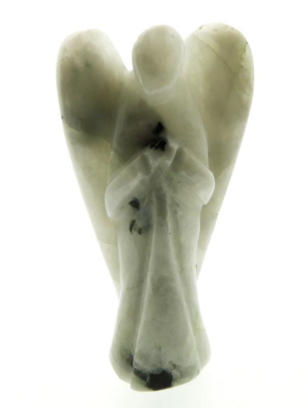 1.5 Inch Tall Rainbow Moonstone Carved Gemstone Angel