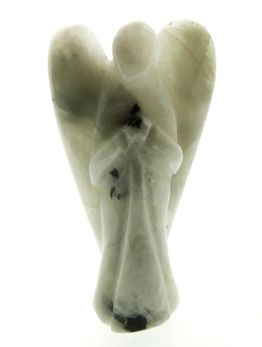 1.5 Inch Tall Rainbow Moonstone Carved Gemstone Angel