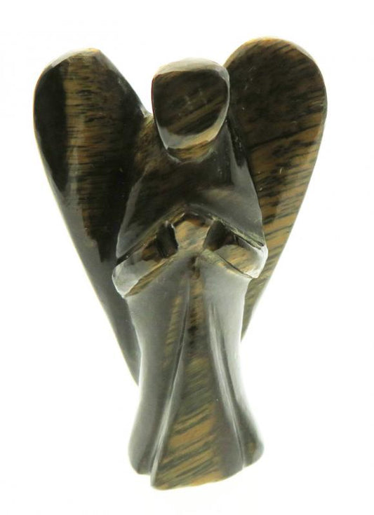 1.5 Inch Tall Tigers Eye Carved Gemstone Angel