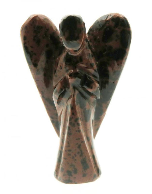 1.5 Inch Tall Mahogany Obsidian Carved Gemstone Angel