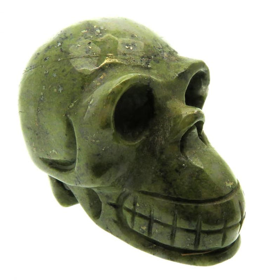 Tintagel Serpentine Long Carved Gemstone Skull