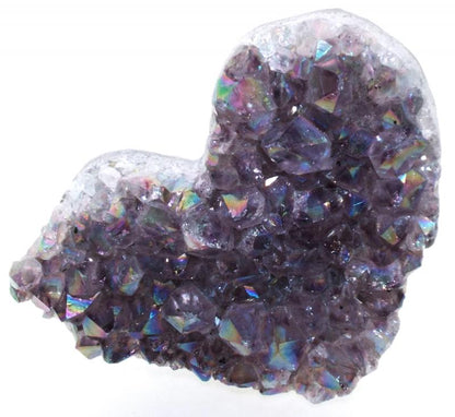 Amethyst Aura Gemstone Cluster Heart Specimen 07