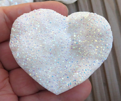 Medium Angel Aura Quartz Gemstone Cluster Heart