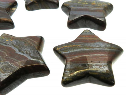 Single Tiger Iron Gemstone Carved Star
