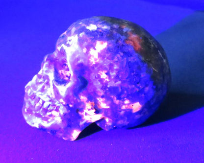 Yooperlite Firestone Carved Gemstone Skull