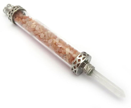 Glass Pipe Fancy Wand with Sunstone Chips
