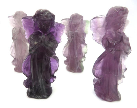 Fluorite Gemstone Carved Angel 03