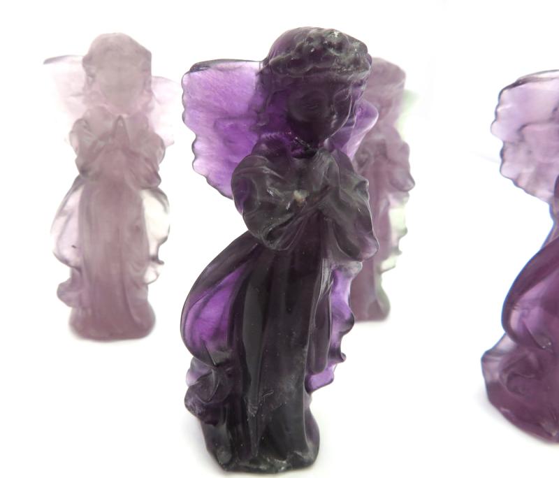 Fluorite Gemstone Carved Angel 03