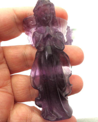 Fluorite Gemstone Carved Angel 03
