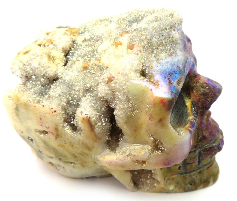 Druzy Agate Aura Skull 04