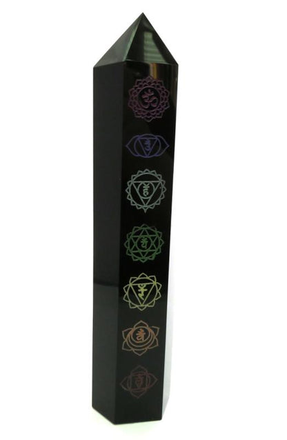 Obsidian Gemstone Chakra Tower 02