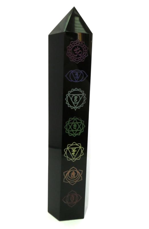 Obsidian Gemstone Chakra Tower 02