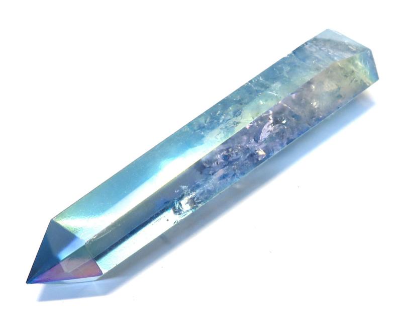 Aqua Aura Quartz Gemstone Tower 02