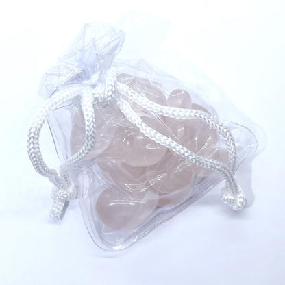 10 x Rose Quartz Tumbled Gemstones with Pouch