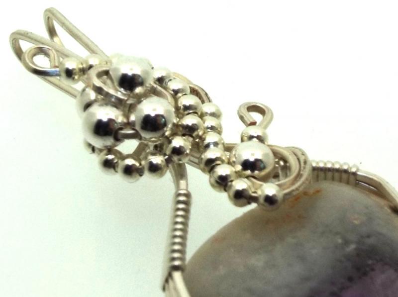 Tripache Star Amethyst Stalactite Silver Plated Wire Wrapped Pendant 01