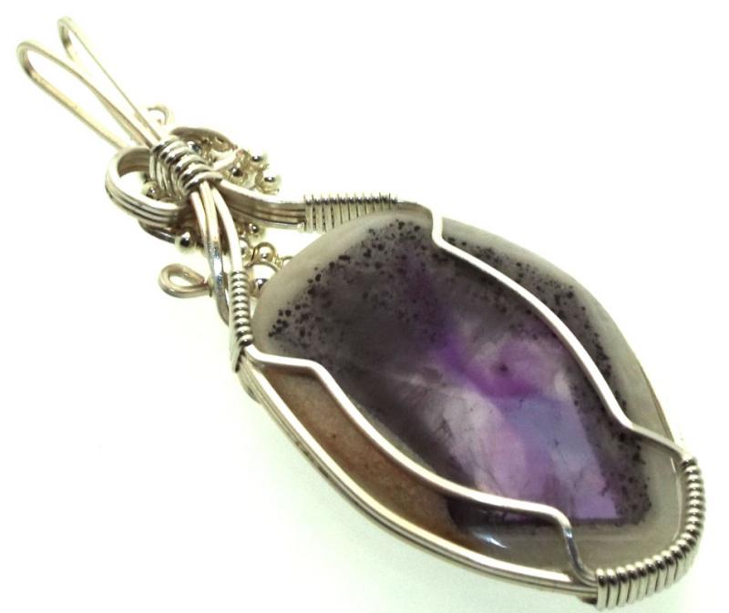 Tripache Star Amethyst Stalactite Silver Plated Wire Wrapped Pendant 01