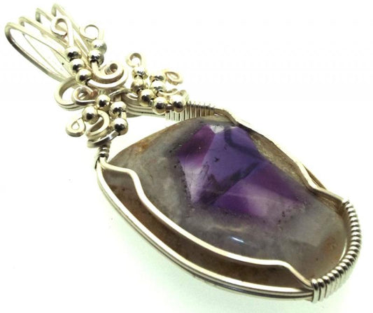Tripache Star Amethyst Stalactite Silver Plated Wire Wrapped Pendant 02