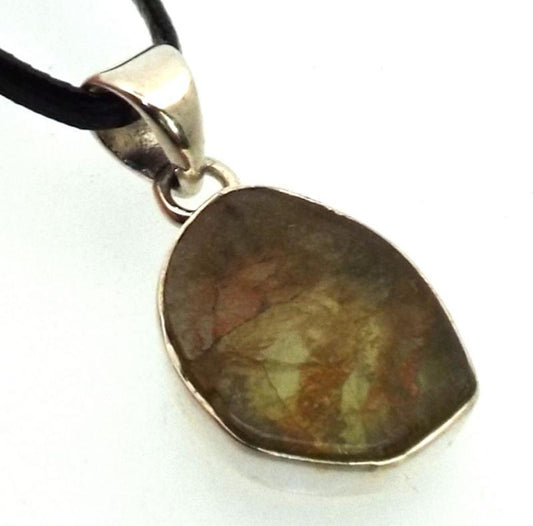 Green Tourmaline Gemstone Sterling Silver Pendant 04