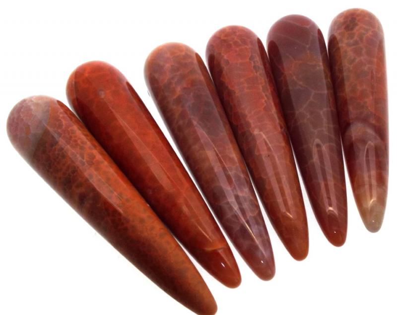 Fire Agate 75mm Gemstone Wand