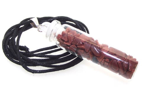 Goldstone Crystal Glass Bottle Pendant