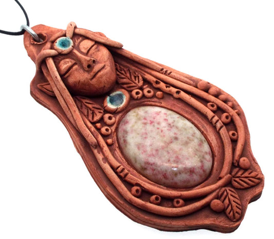 Ceramic Goddess with Cinnabar Wall Art 38
