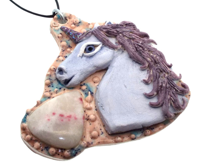 Ceramic Unicorn with Cinnabar Wall Art 39