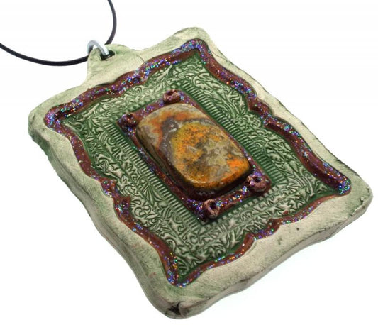 Ceramic Frame with Bumble Bee Jasper Wall Art 66