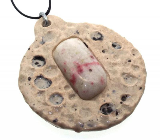 Ceramic Circle with Cinnabar Wall Art 68