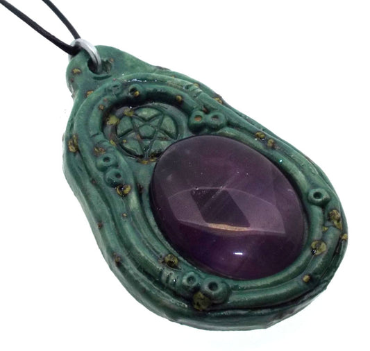 Ceramic Frame with Amethyst Wall Art 76
