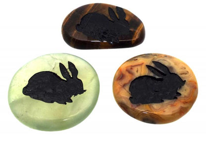 Carved Rabbit Animal Totem Native American Stone