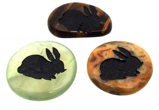 Carved Rabbit Animal Totem Native American Stone