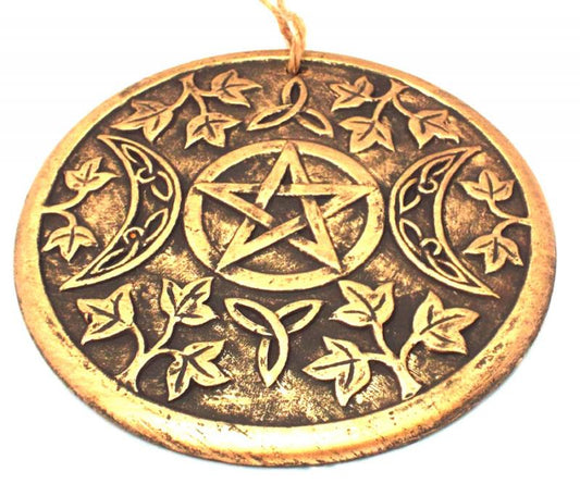 Round Triple Moon Ceramic Plaque
