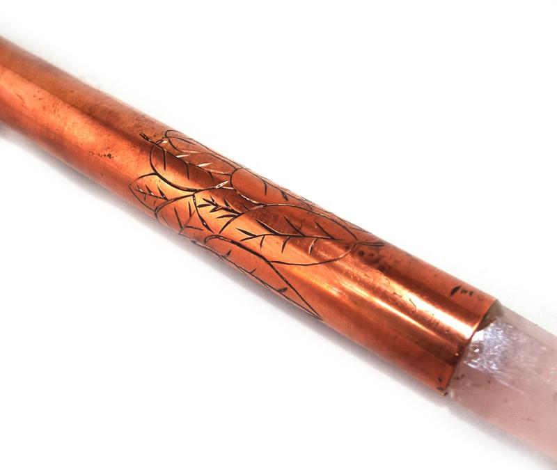 Deer Antler Healers Gold and Rose Quartz Copper Wand 03