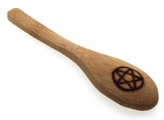 Oak Wooden Pentacle Altar Spoon