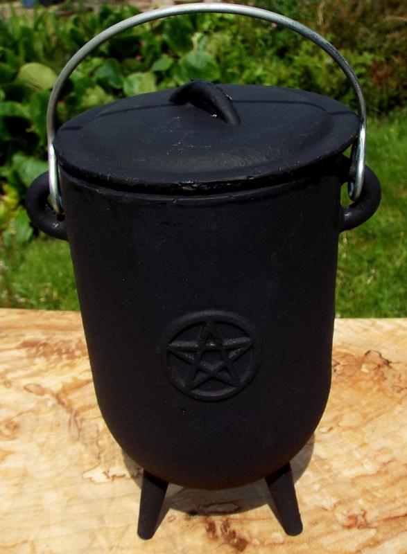 Tall Cast Iron Cauldron with Lid