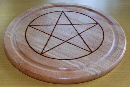 Large Wooden Crystal Healing Grid with Six Quartz Points