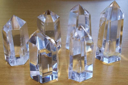 Large Wooden Crystal Healing Grid with Six Quartz Points