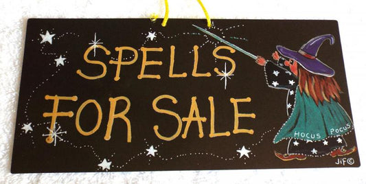 Witchy Hanging Sign Spells for sale
