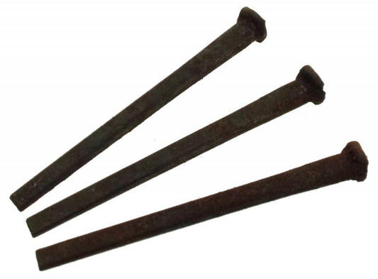 Set of Three 60mm Hand Forged Rose Head Coffin Nails