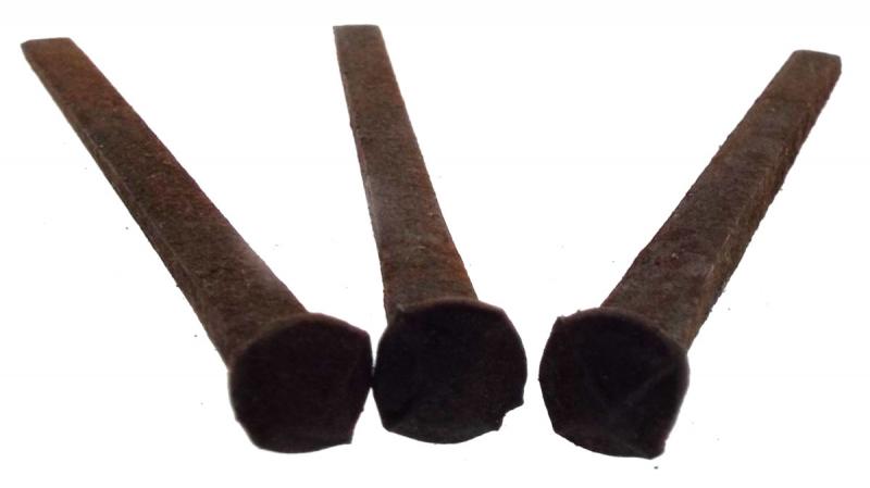 Set of Three 60mm Hand Forged Rose Head Coffin Nails