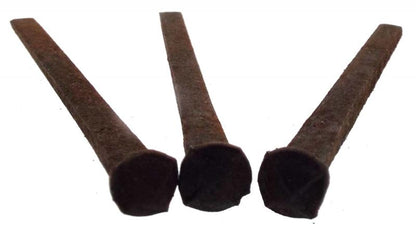 Set of Three 60mm Hand Forged Rose Head Coffin Nails