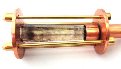 Smoky Citrine Quartz Wood and Copper Wand