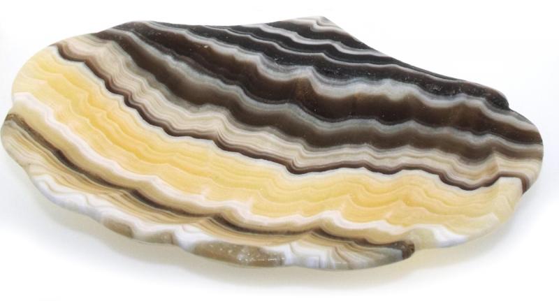 Mexican Onyx Scalloped Altar Dish 04