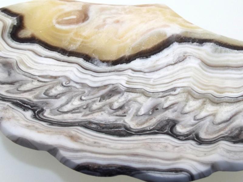 Mexican Onyx Scalloped Altar Dish 07