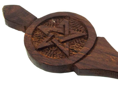Wooden Pentacle Ritual Altar Spoon