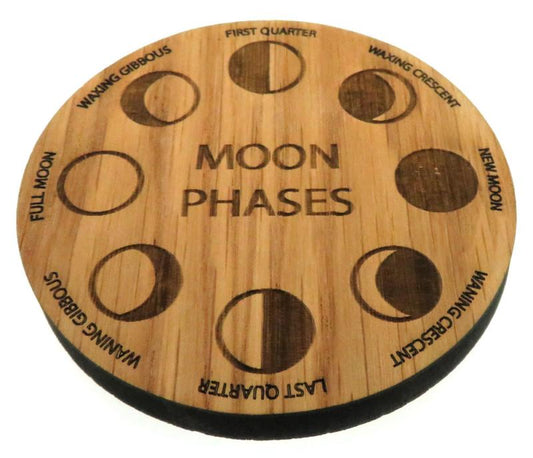 Oak Veneer Moon Phases Crystal Grid Board