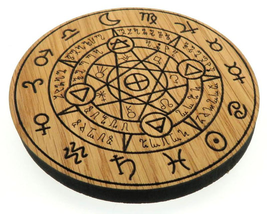Oak Veneer Planetary Protection Crystal Grid Board