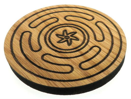 Oak Veneer Hecates Wheel Crystal Grid Board