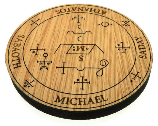 Oak Veneer Angel Michael Crystal Grid Board