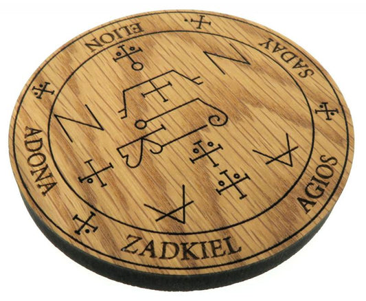 Oak Veneer Angel Zadkiel Crystal Grid Board